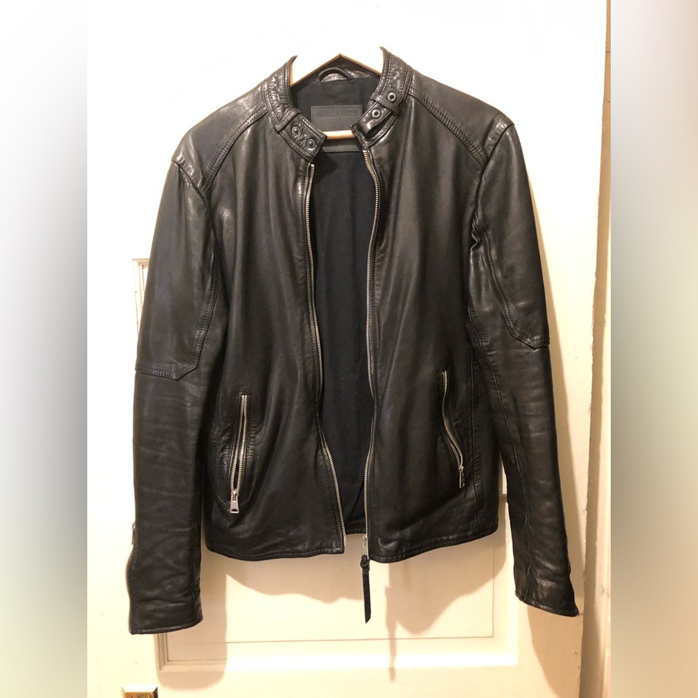 Small All Saints Black Authentic Italian Leather Jacket